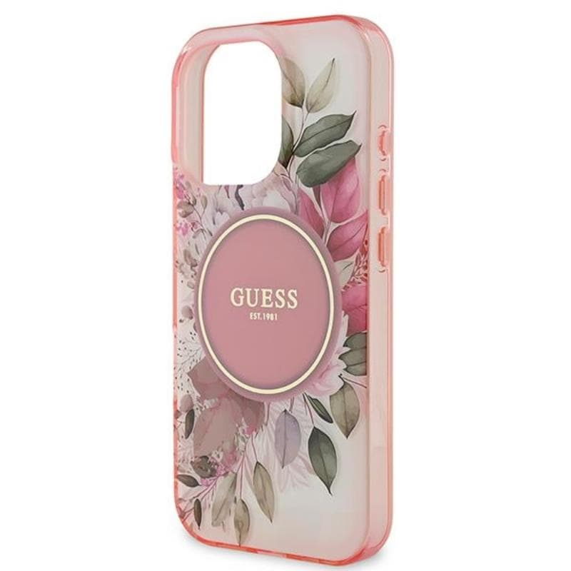 Guess IML Flower & Tonal Circle MagSafe - Case for iPhone 16 Pro (Pink) 6