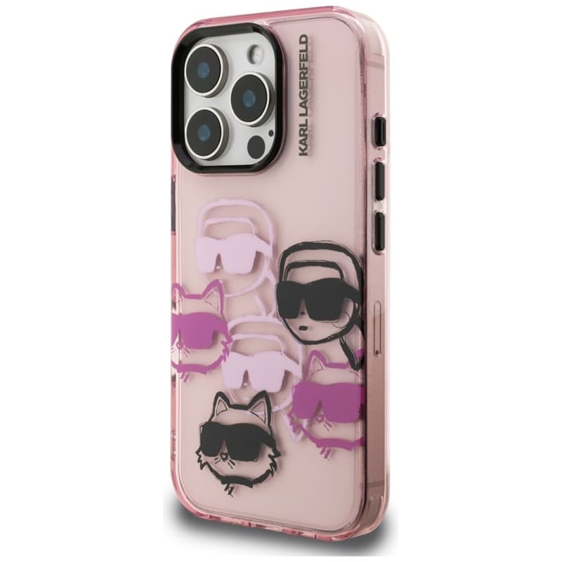 Karl Lagerfeld IML Multi K&C Head Pattern - Case for iPhone 16 Pro (pink) 2