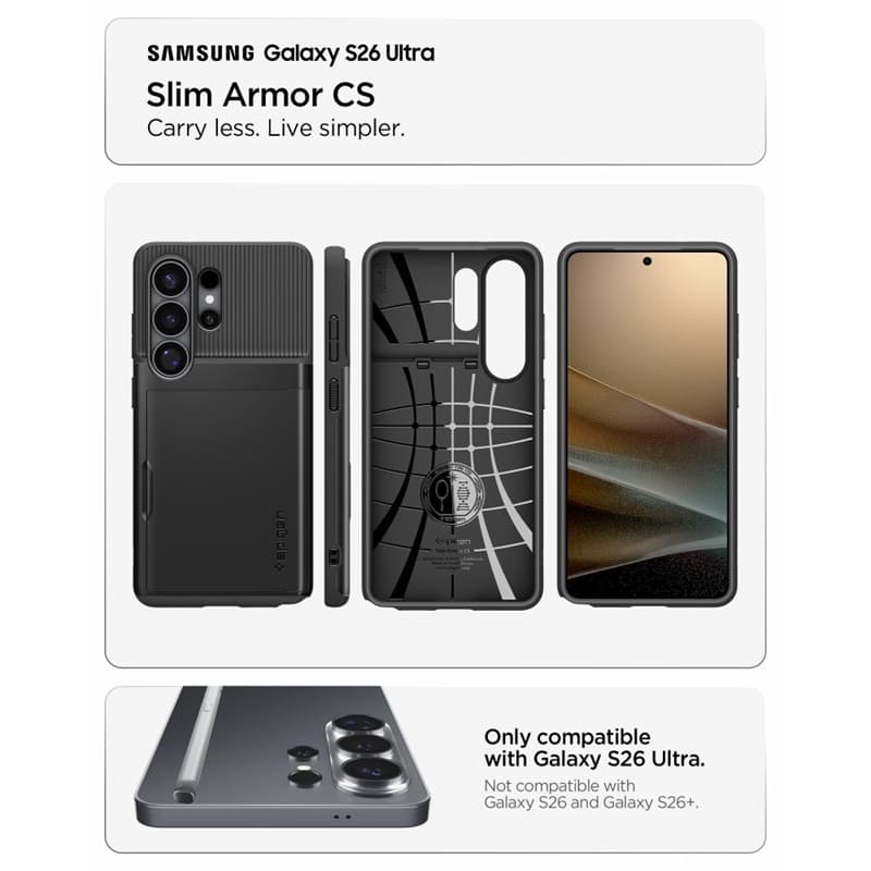 Spigen Slim Armor CS - Case for Samsung Galaxy S26 Ultra (Black) 6