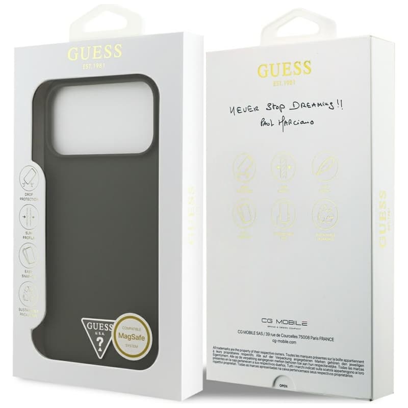 Guess Silicone Triangle Logo MagSafe - Case iPhone 17 Pro Max (khaki) 8