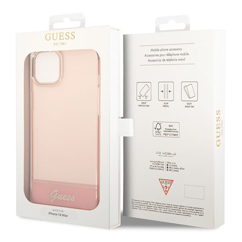 Guess Translucent - Case for iPhone 14 Plus (Pink) 8