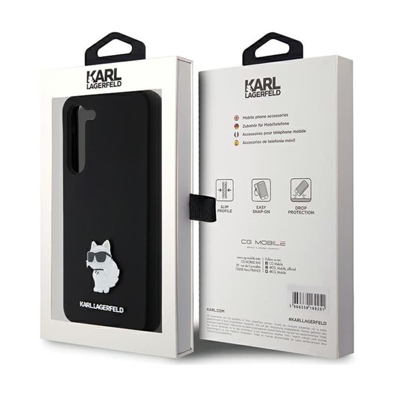 Karl Lagerfeld Silicone Choupette Metal Pin - Case Samsung Galaxy S24+ (czarny) 8