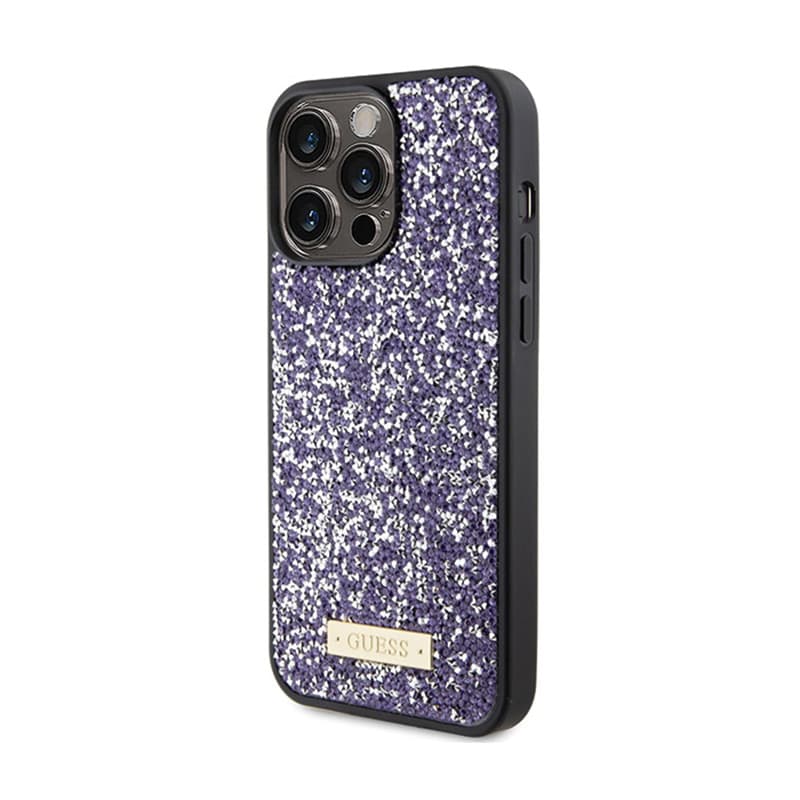 Guess Rhinestone Metal Logo - Case for iPhone 15 Pro (Pink) 2