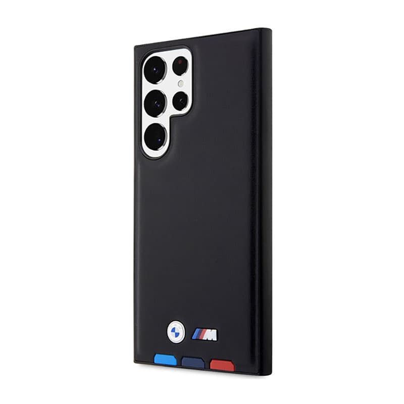 BMW Leather Hot Stamp Tricolor - Case for Samsung Galaxy S23 Ultra (Black) 2
