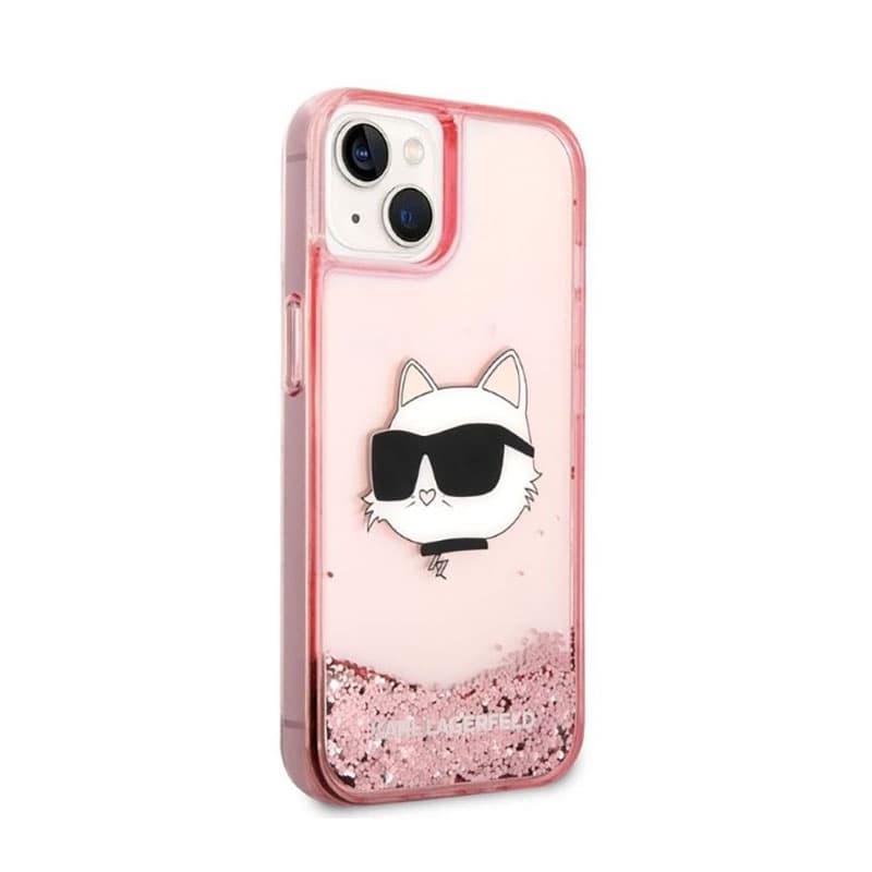 Karl Lagerfeld Liquid Glitter NFT Choupette Head - Case for iPhone 14 Plus (Pink) 4
