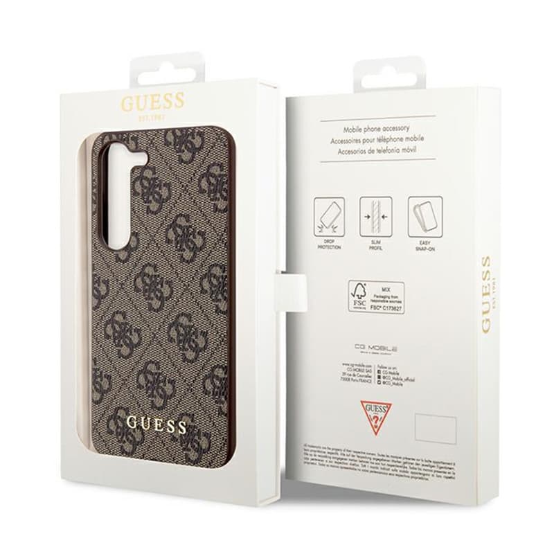 Guess 4G Metal Gold Logo - Case for Samsung Galaxy S24+ (Brown) 8