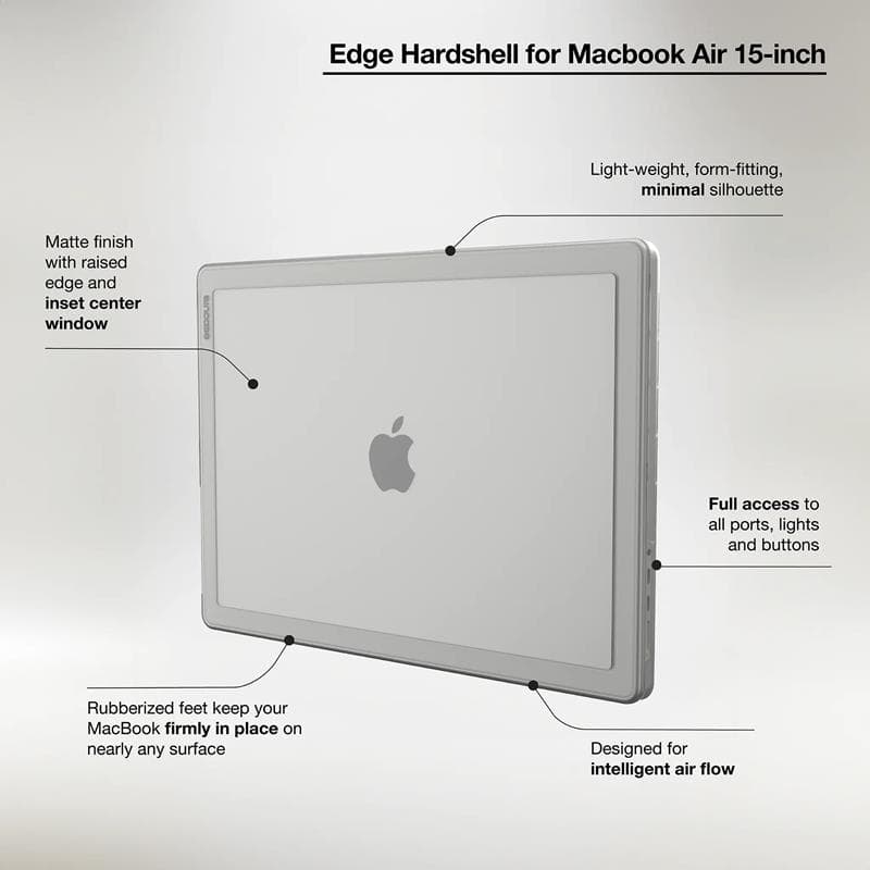 Incase Edge Hardshell Case - Case for MacBook Air 15" M4 (2025) / M3 (2024) / M2 (2023) (Clear) 7