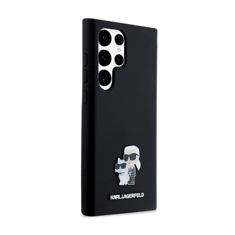 Karl Lagerfeld Silicone Karl & Choupette Metal Pin - Case Samsung Galaxy S24 Ultra (czarny) 4