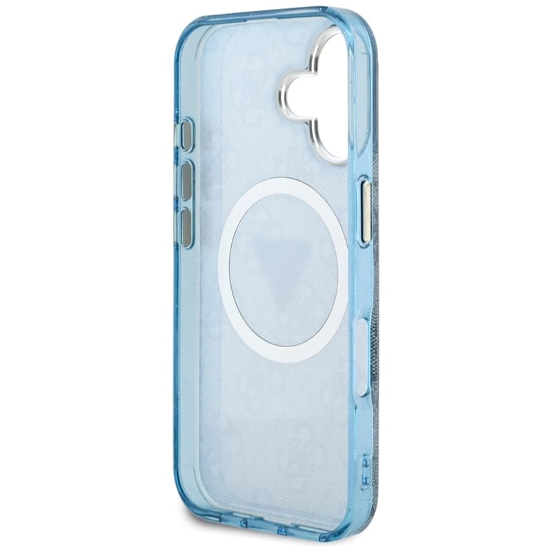 Guess IML Metal Glitter 4G Circle Triangle MagSafe - Case for iPhone 16 (blue) 7