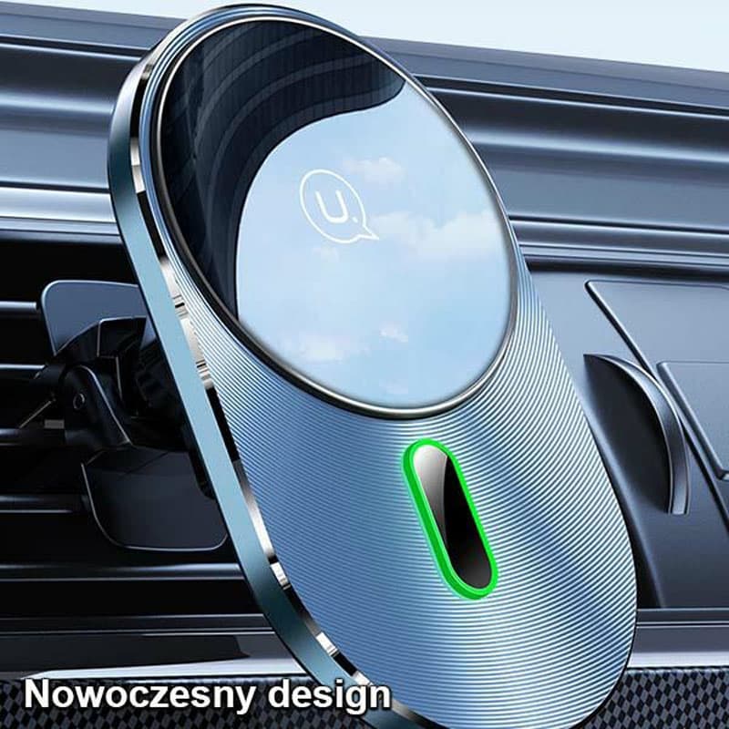 USAMS US-CD170 - Magnetic car holder with 15W wireless charging (Black) 5