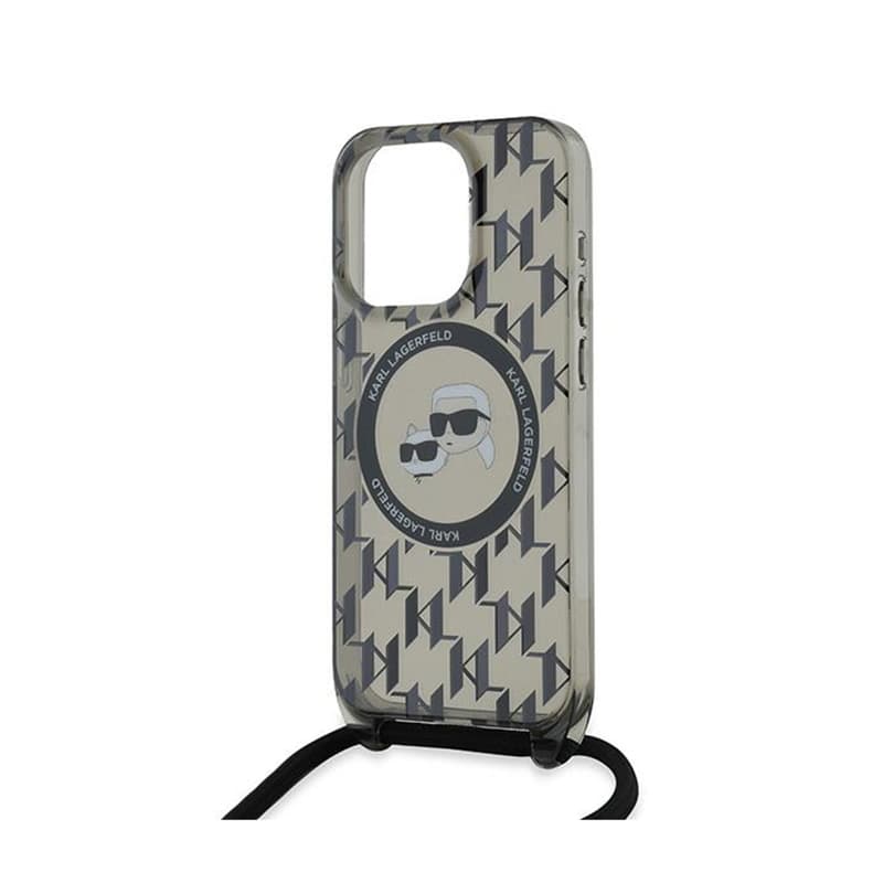 Karl Lagerfeld IML Crossbody Monogram Karl & Choupette Head MagSafe - Case for iPhone 15 Pro Max (Black) 5