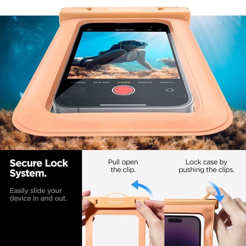 Spigen A601 Universal Waterproof Case - Case for smartphones up to 6.9" (Apricot) 6