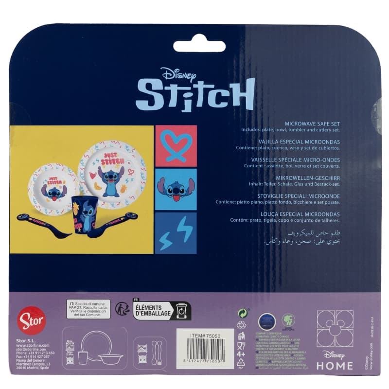 Disney Stitch - 5-piece microwave tableware set from the Palms collection (plate, bowl, cup, fork, spoon) 3