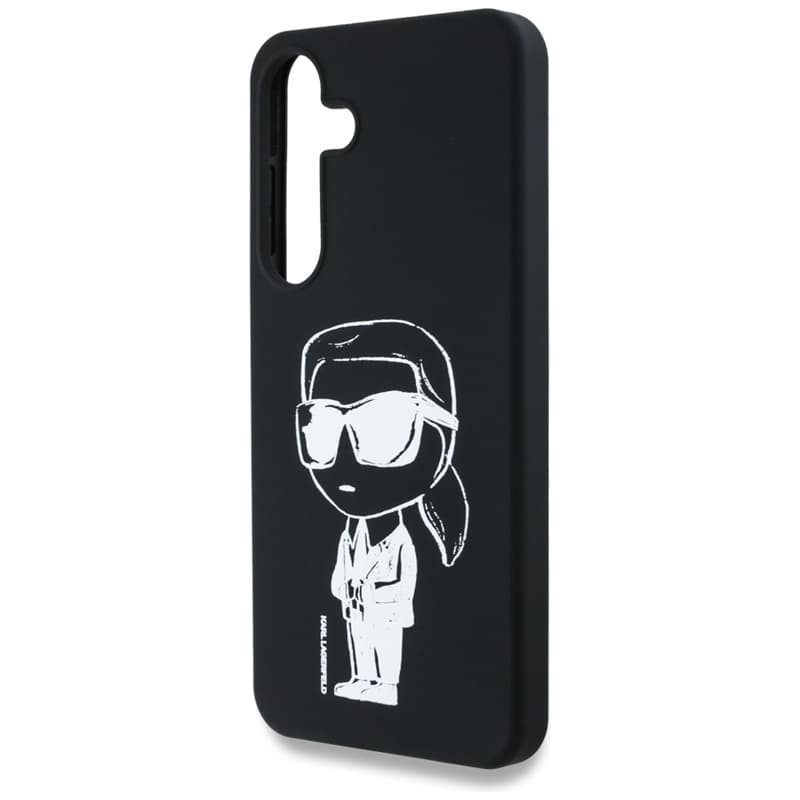 Karl Lagerfeld Silicone Graffiti Ikonik Printed Logo MagSafe - Case for Samsung Galaxy S25 (Black) 6