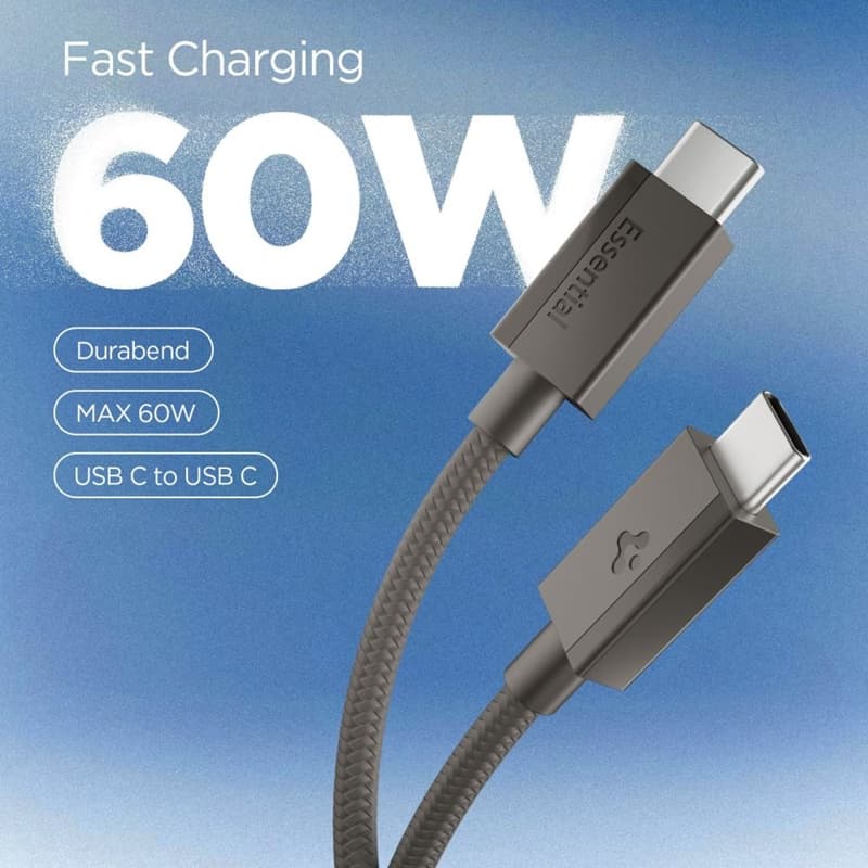 Spigen EB6015CC Essential - USB-C to USB-C Cable 60W 1.5m (Gunmetal) 2