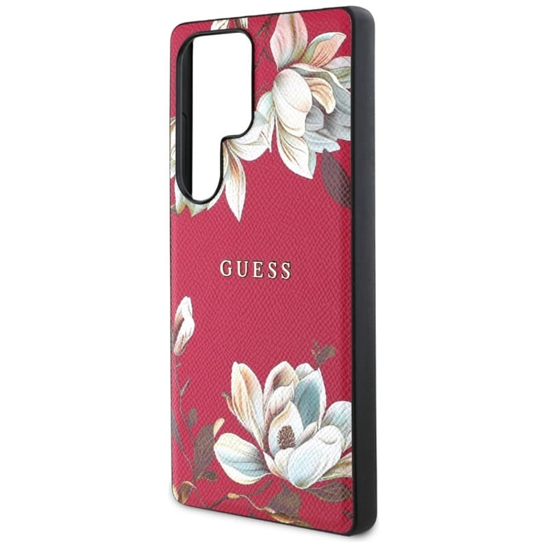 Guess Grained Printed Flower Pattern MagSafe - Case for Samsung Galaxy S25 Ultra (fuchsia) 6