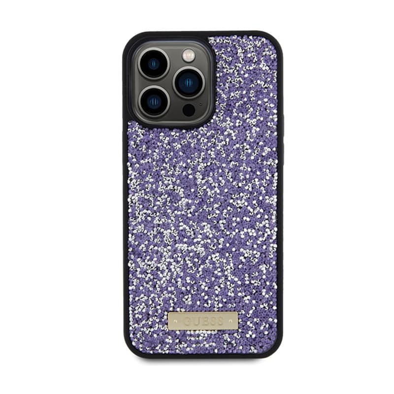 Guess Rhinestone Metal Logo - Case for iPhone 15 Pro (Pink) 3