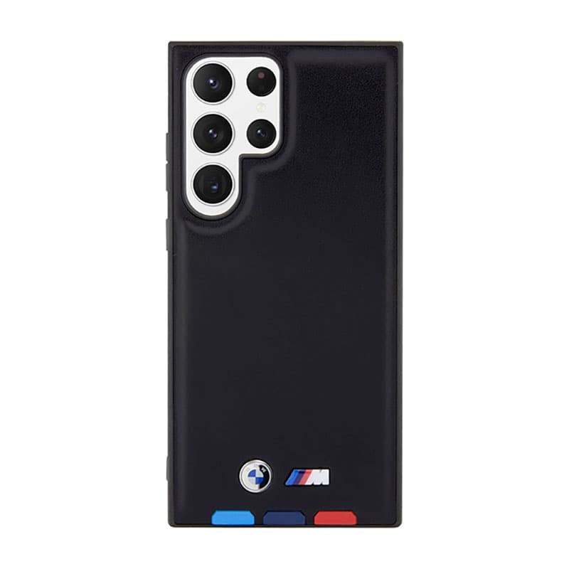 BMW Leather Hot Stamp Tricolor - Case for Samsung Galaxy S23 Ultra (Black) 3