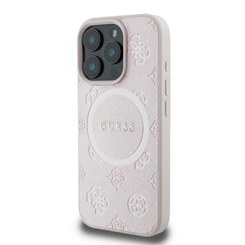 Guess Saffiano Peony Classic Logo MagSafe - Case iPhone 16 Pro (pink) 2