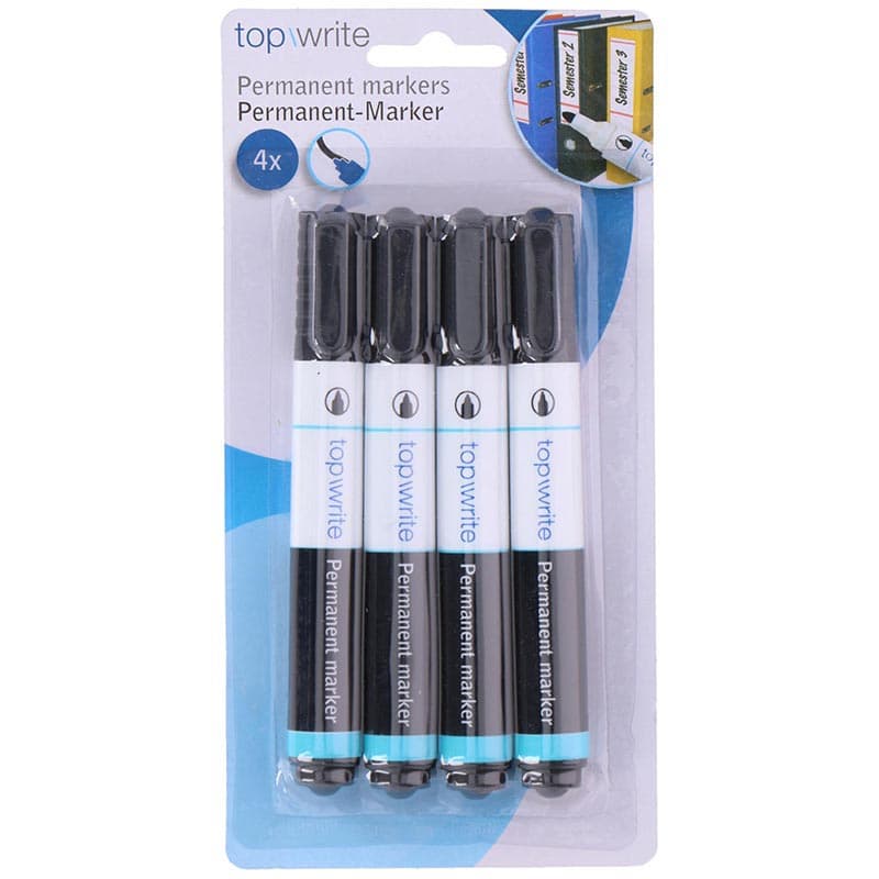 Topwrite - Permanent marker 4 pcs. (Black) 2