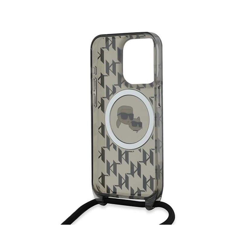 Karl Lagerfeld IML Crossbody Monogram Karl & Choupette Head MagSafe - Case for iPhone 15 Pro Max (Black) 6