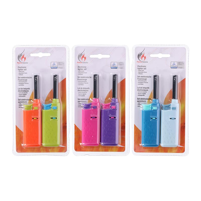 BBQ - Gas lighter for barbecue / kitchen 14 cm 2 pcs. (pink / purple) 2