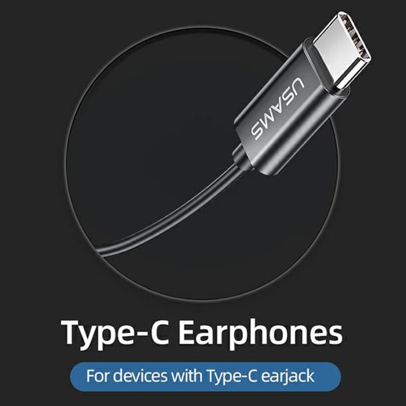 USAMS EP-46 - USB-C stereo headphones (Red) 3