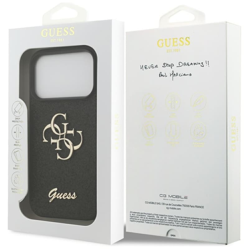 Guess Fixed Glitter Big 4G - Case for iPhone 17 Pro (black) 8