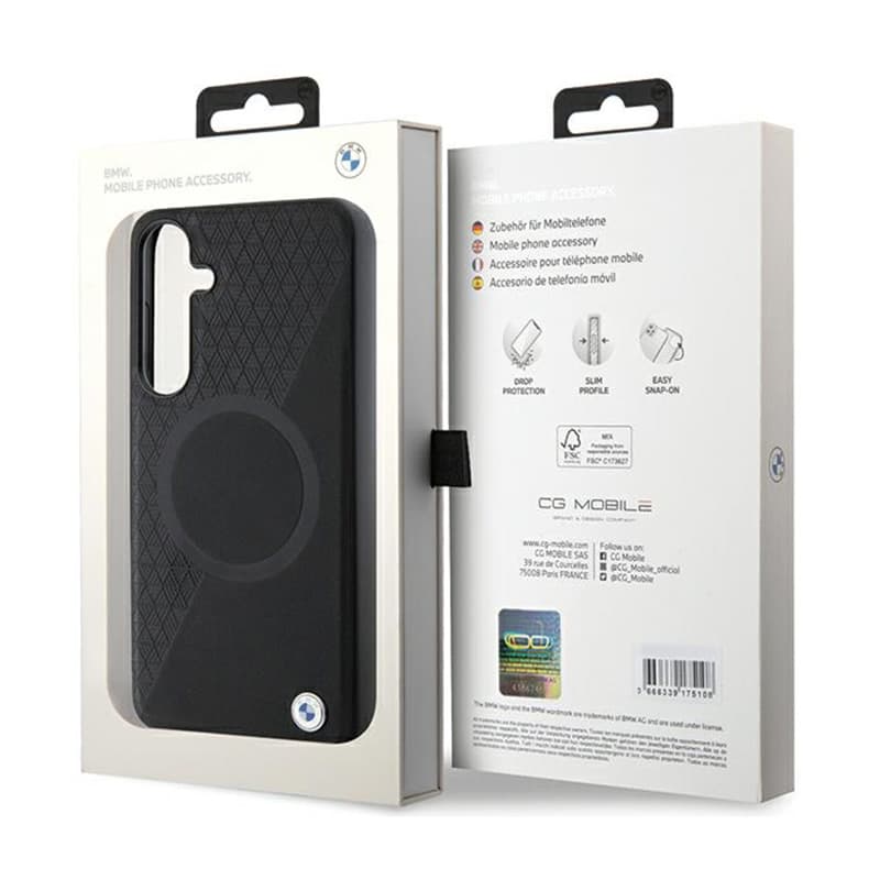 BMW Leather Half Textured & Circle MagSafe - Case for Samsung Galaxy S24+ (black) 8