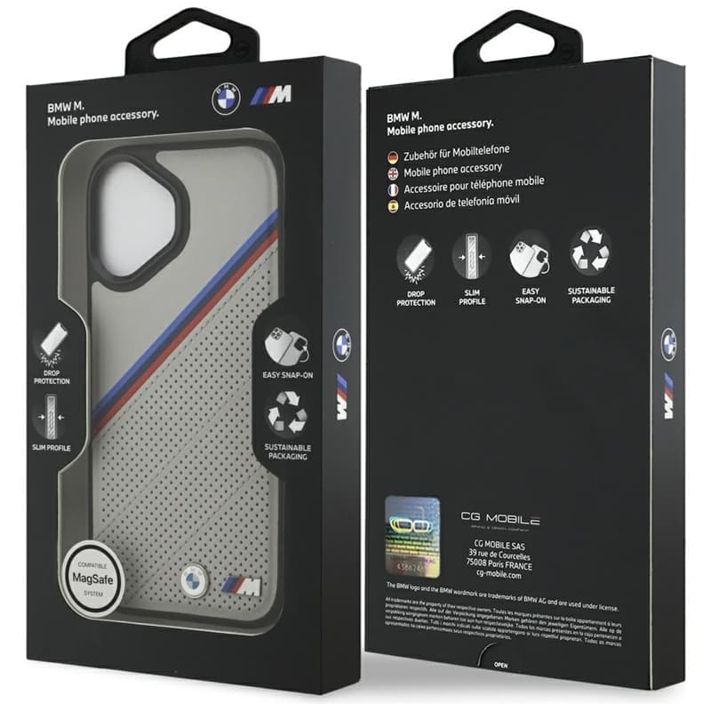 BMW M Tricolor Metal Logo MagSafe - iPhone 17 Case (Gray) 8