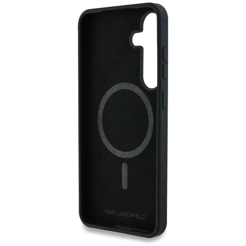 Karl Lagerfeld Silicone Graffiti Ikonik Printed Logo MagSafe - Case for Samsung Galaxy S25 (Black) 7