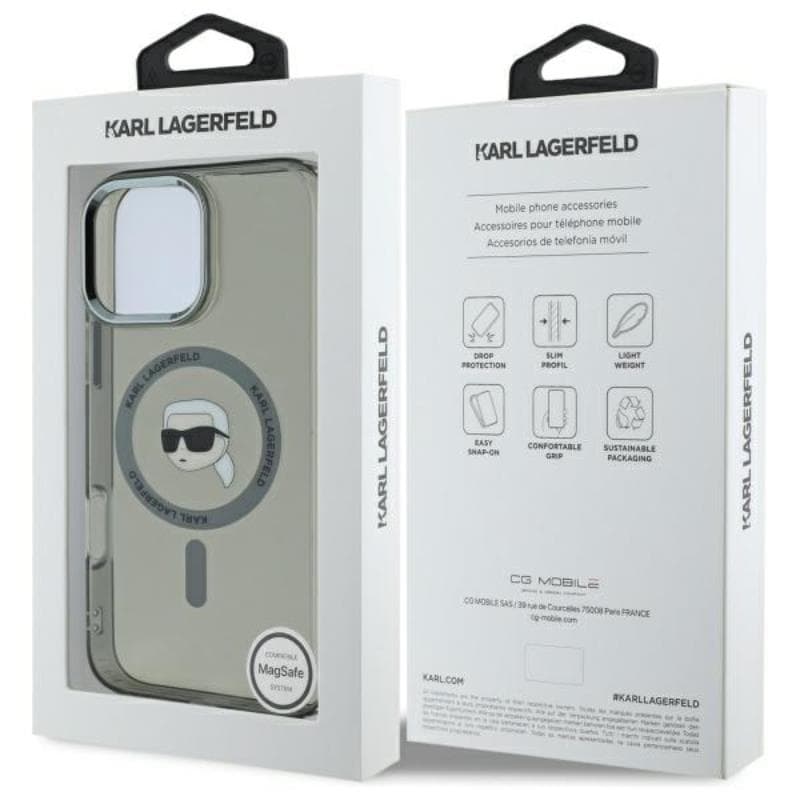 Karl Lagerfeld IML Metal Karl Head MagSafe - Case for iPhone 16 Pro Max (black) 8