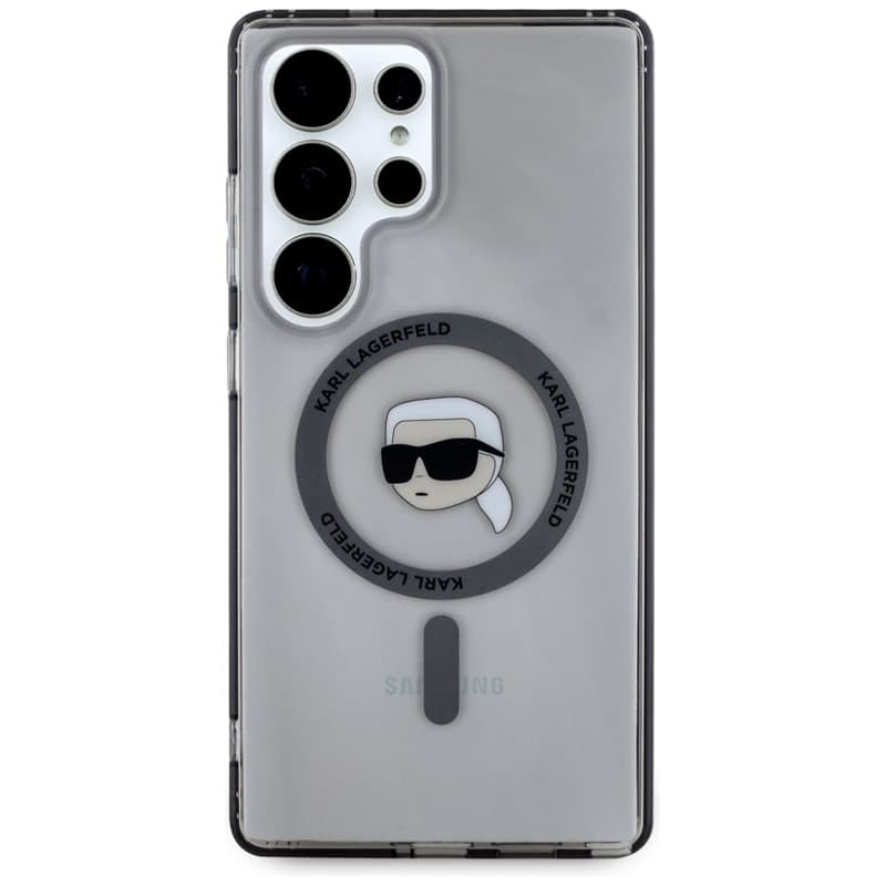 Karl Lagerfeld Button Karl Head Printed Logo MagSafe - Case for Samsung Galaxy S25 Ultra (Black) 3