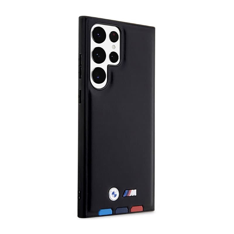 BMW Leather Hot Stamp Tricolor - Case for Samsung Galaxy S23 Ultra (Black) 4