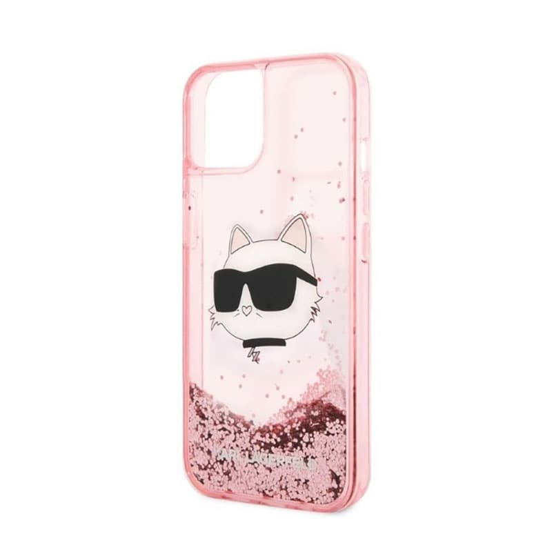 Karl Lagerfeld Liquid Glitter NFT Choupette Head - Case for iPhone 14 Plus (Pink) 6