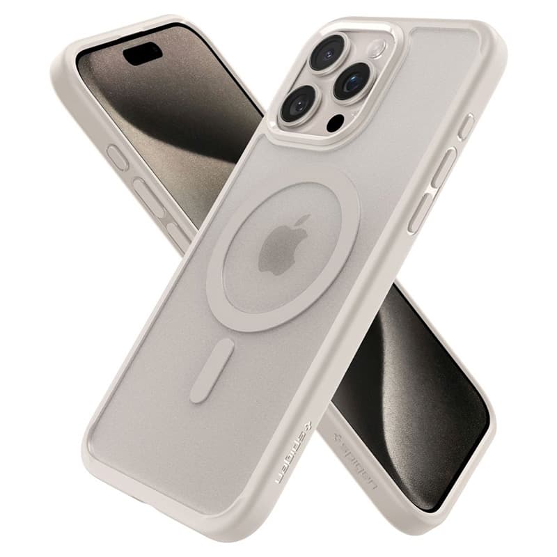 Spigen Ultra Hybrid MagSafe - Case for iPhone 15 Pro (Frost Natural Titanium) 6