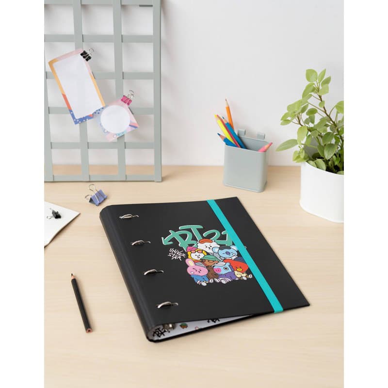BT21 - Street Mood collection A4 binder with sheets (4 rings, rubber band) 6