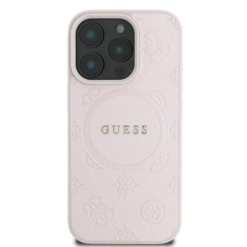 Guess Saffiano Peony Classic Logo MagSafe - Case iPhone 16 Pro (pink) 3