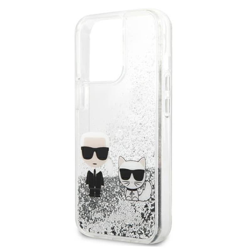 Karl Lagerfeld Liquid Glitter Karl & Choupette - Case for iPhone 13 Pro Max (Silver) 6