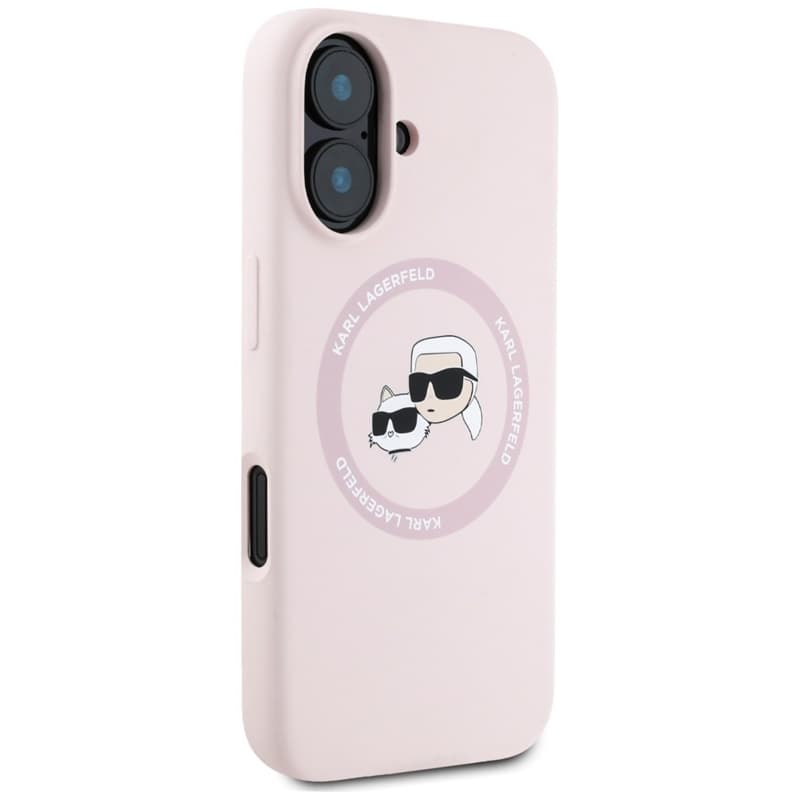 Karl Lagerfeld Silicone Double Heads And Circle MagSafe - Case for iPhone 16 (pink) 4