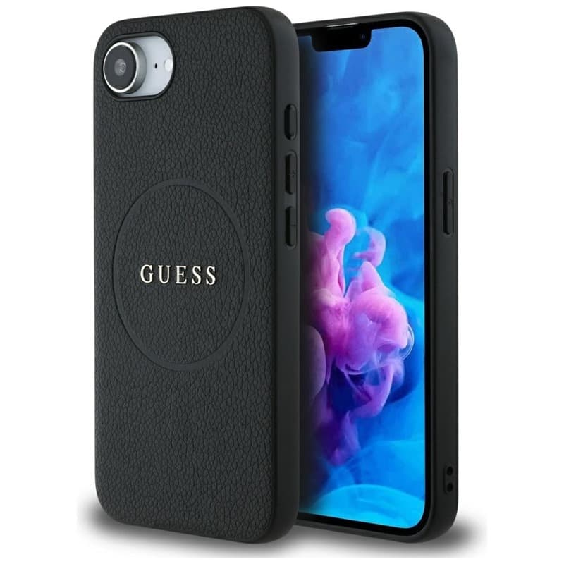 Guess Grained Ring MagSafe - Case for iPhone 16e (black) 1