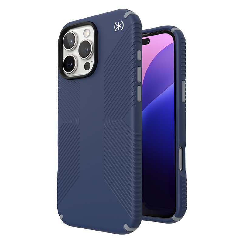 Speck Presidio2 Grip - iPhone 16 Pro Max Case (Coastal Blue / Dust Gray / White)