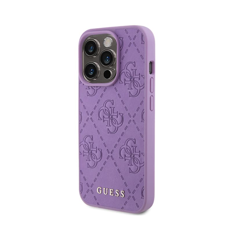 Guess Leather 4G Stamped - Case for iPhone 15 Pro (Purple) 2