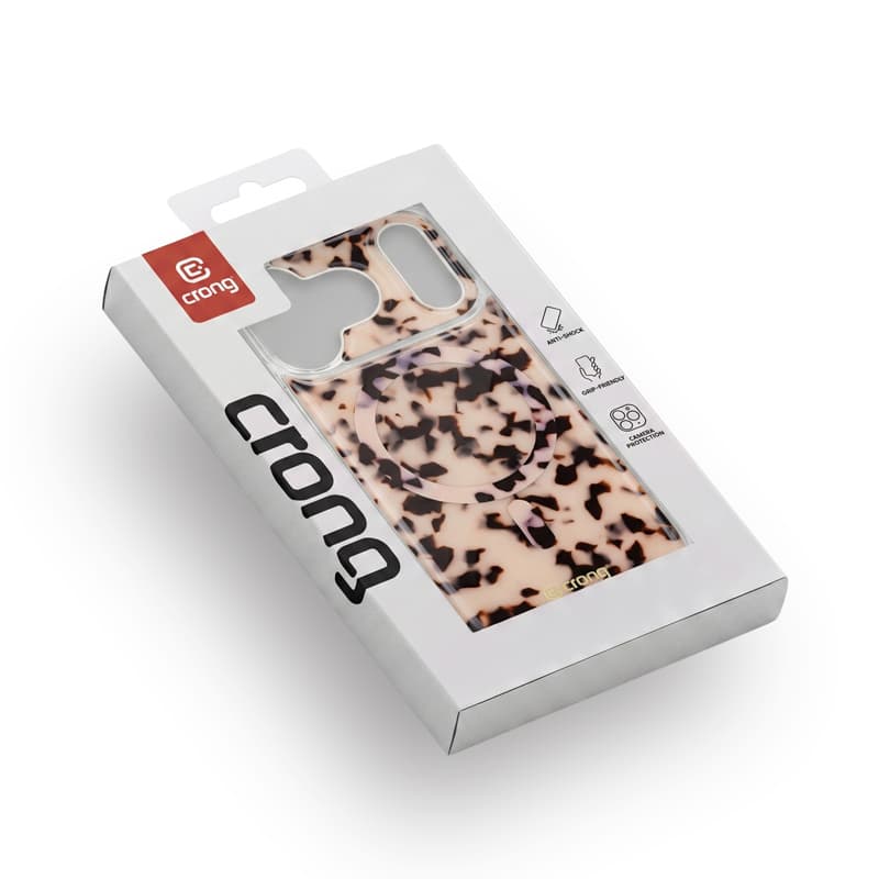 Crong Deluxe MAG Cover - iPhone 17 Pro Max MagSafe Case (Blonde Tortoise) 7