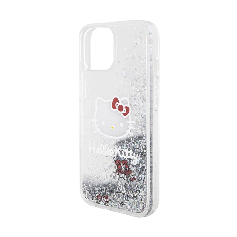 Hello Kitty Liquid Glitter Charms Kitty Head - iPhone 15 case (silver) 6