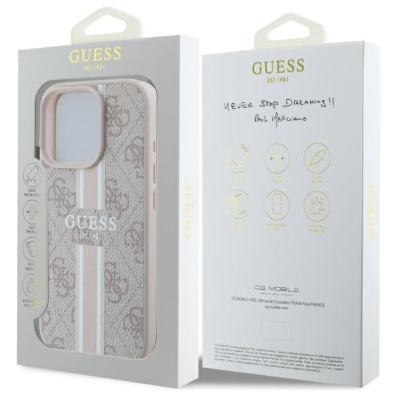 Guess 4G Printed Stripes MagSafe - Case for iPhone 16 Pro Max (pink) 8