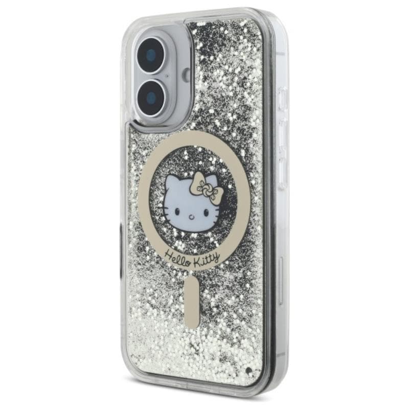 Hello Kitty Liquid Glitter Fever MagSafe - Case for iPhone 16 (black/gold) 2