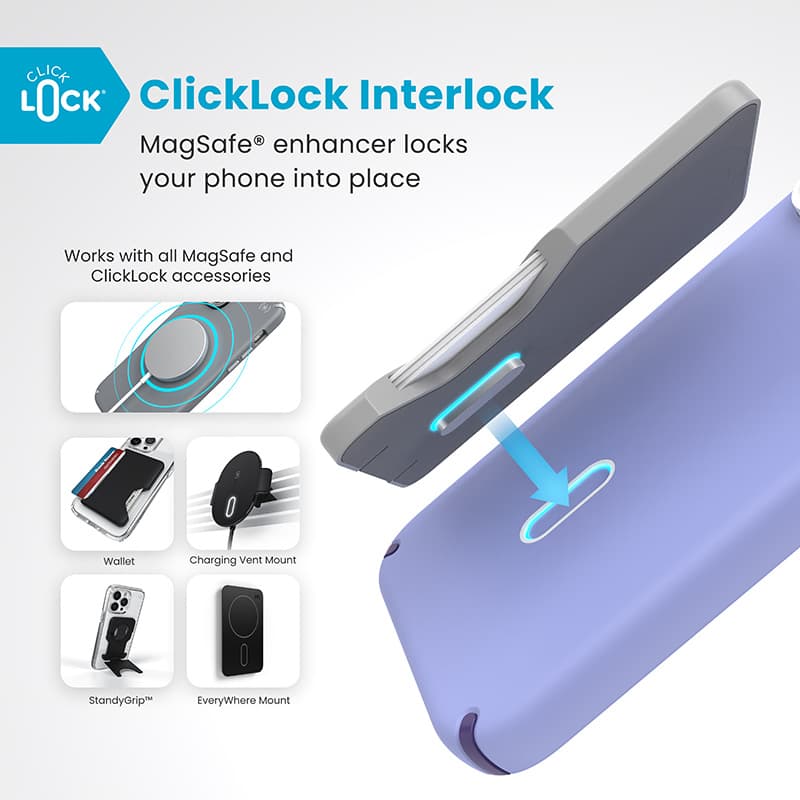 Speck Presidio2 Pro ClickLock & MagSafe - iPhone 16 Pro Max Case (Future Lavender / Cassis Purple / White) 2