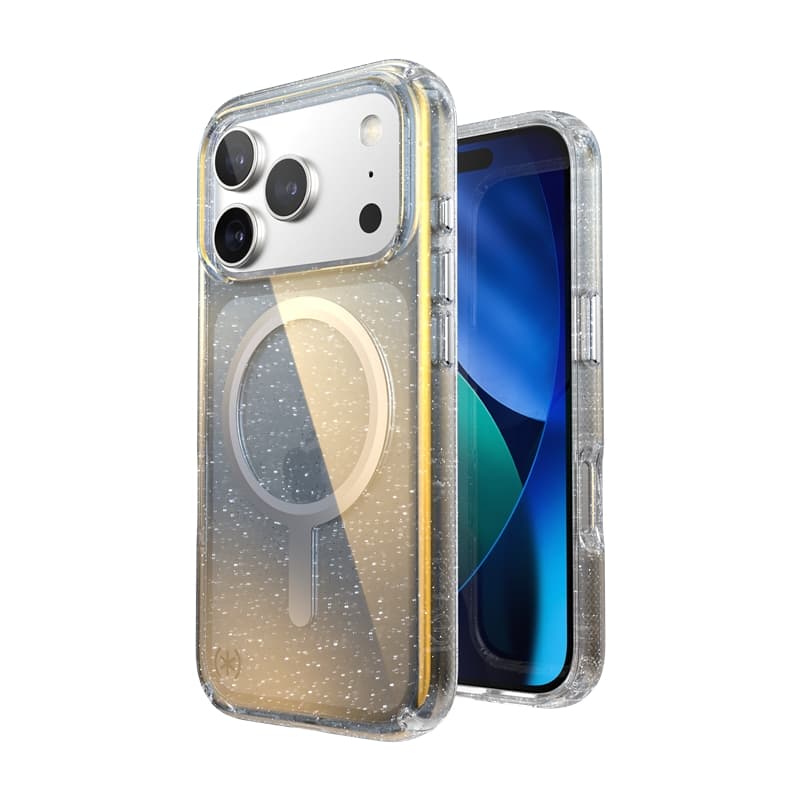 Speck Presidio Lux MagSafe - iPhone 17 Pro Case (Hyper Mirror Glitter / Silver Metallic) 1