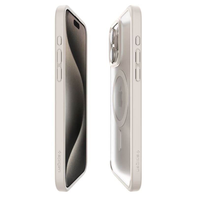 Spigen Ultra Hybrid MagSafe - Case for iPhone 15 Pro (Frost Natural Titanium) 7